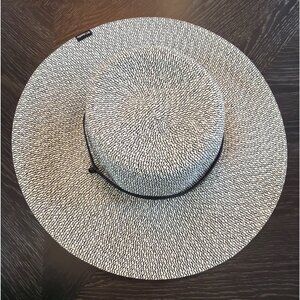 Columbia Womens Black & White Wide-Brim Cady Mountains Sun Hat V/LXL Paper Blend